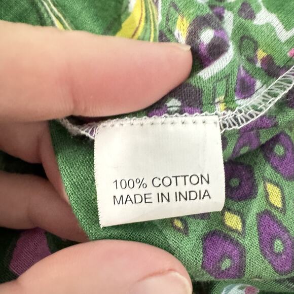 Mod's Mahal Boho Floral Tiered Maxi Dress Size XS Green Multi Tropical Resort - Picture 9 of 13